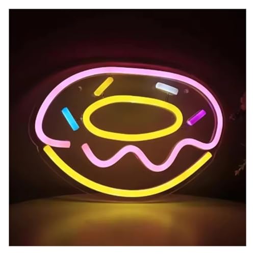 Letrero LED Donut para letrero luminoso de neón, decoración pared, tienda postres, restaurante, bar
