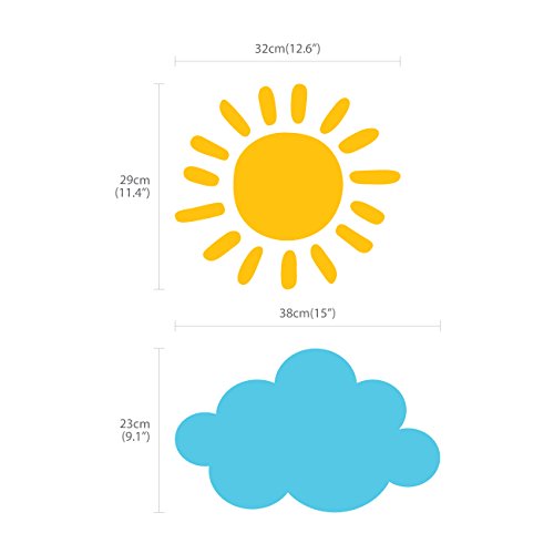 Decowall Dwg-707Sby Sun And Clouds Graphic Kids Wall Stickers Wall Decals Window Stickers Peel And Stick Wall Stickers For Kids Nursery Bedroom Living Room (Blue_707Sby) #TOP5