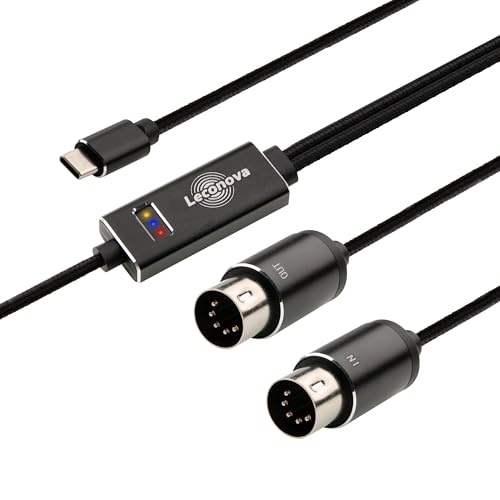 Leconova MIDI to USB Interface, 16-Channel, 2M Cable (USB-C)