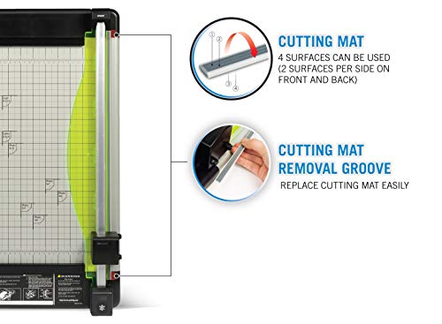 CARL Heavy Duty Rotary Paper Trimmer - 12238, Black/Silver, 18inch