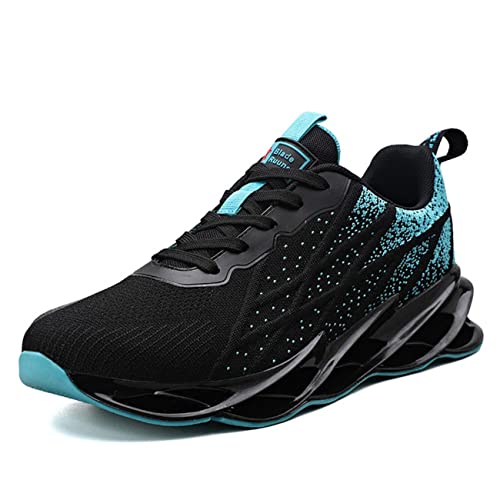 Chaussures de Course Sports Sneakers Homme Running Baskets Basquettes Léger Respirante Coussin d'air Mailles Jogging Cycling Fitness Gym blackblue43 Cover