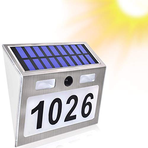Wodesid Solar House Number Plaque Light, Solar Doorplate Lamp with Auto on/Off Customized