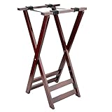 G.E.T. TSW-103 31.5' Tall Folding Mahogany Wood Tray Stand (Qty,1)
