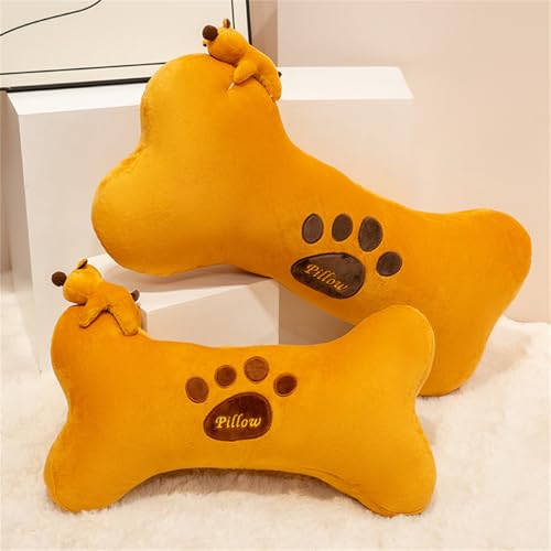 AQCQDQ Knochen-Dekokissen Aus Plüsch, Knochenform Kissen Kinder Kuschelkissen, Kuschelkissen Kinder Schmusekissen, Knochen Puppe für Home Sofa Schlafzimmer Bett Dekoration (50 cm,Knochen)