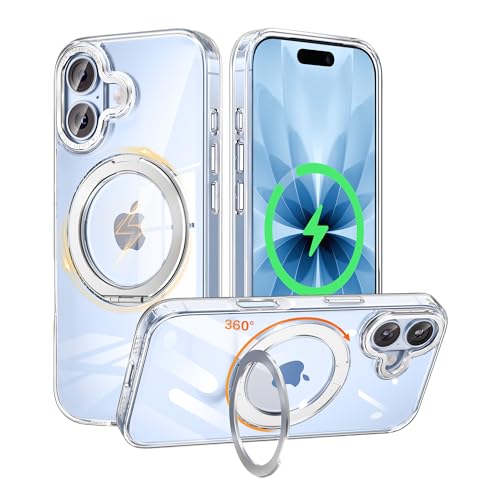iPhone 17 ケース Magsafe対応 リング 360°回転スタンド 縦横両対応 耐衝撃 黄変防止 ワイヤレス充電 マグネット搭載 車載ホルダー 指紋防止 半透明 アイフォン17 ケース 6.3インチ IP17-A6