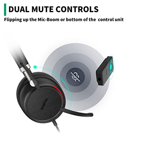 Yealink Usb Headset Uh38, Wired Softphone Headset Teams Certified With Microphone,In Line Controls Built In Bluetooth, Connect To Pc/Laptop/Mac/Tablet/Cell Phone (Usb-A) #TOP4