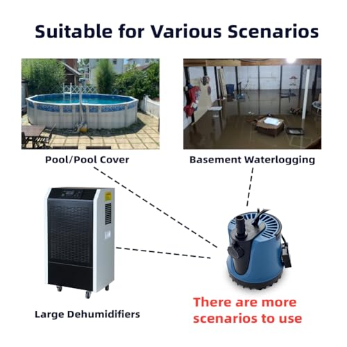 MSELTOS 1/30HP 400 GPH Automatic Small Sump Pump 5 ft Max Head 115V Submersible Pool Cover Water Pump for Swimming Pool Garden Pond Basement, Auto Shut Off