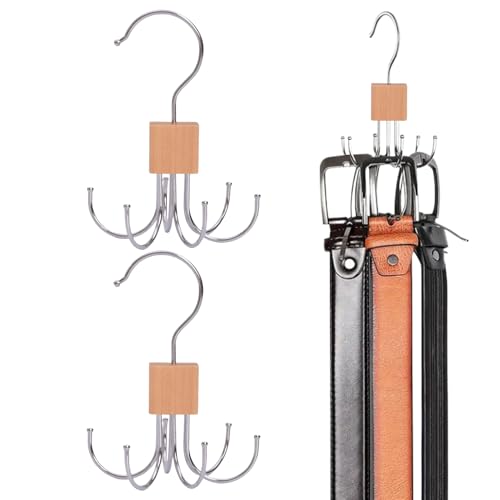 Grucce per cinture da uomo, grucce per cravatte, gancio girevole a 360 gradi, in metallo, salvaspazio, per casa, università, camera da letto, appartamento, borsa, gilet, cappello, pantaloni, borsa