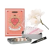 Paper Incense Love in Peony - 48pcs with Vintage Tin Case, Cute & Unique Gift Idea for Birthday, Anniversary Quick Use & Long-Lasting Fragrance, Aromatherapy & Stress Relief