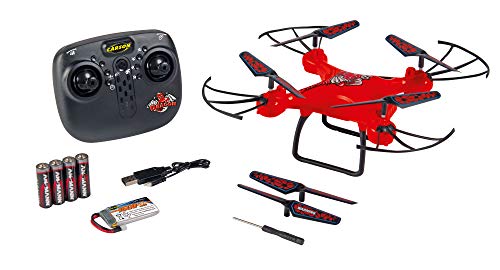 Carson 500507159 X4 Quadcopter Dragon 330 2.4G rot, 100% flugfertig, automatische Start-und Landefunktion und Höhenhaltung, für Einsteiger