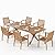 SUNSHINE VALLEY Acacia Wood 7 Piece Patio Dining Sets for 6, Outdoor Dining Set with Expandable Teak Dining Table(1.97" Umbrella Hole) & Wooden Chairs, Patio Table and Chairs for Backyard,Deck