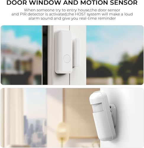 Smart Home Security Systems - 9-Piece Wireless Alarm Kit,Mobile App Alerts,4 Door/Window Sensors,2 Motion Detectors & 2 Remotes for Home,Garage,RV (2.4GHz WiFi,No Monthly Fee) - Image 5