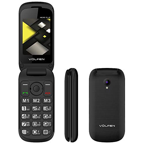 Téléphone portable avec couvercle 2,4 pouces (Noir)