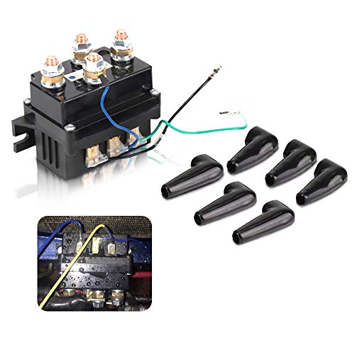 12V 500A Winch Solenoid Contactor Replacement for ATV UTV, ISSYZONE Off-Road Universal Winch Relay for 6000lbs-12000lbs 4X4 Winch Boat