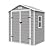 Amopatio Outdoor Storage Shed with Floor, 6x4.5 FT Lockable Plastic Tool Shed with Ventilation, Waterproof Resin Garden Sheds for Backyard, Patio, Lawn and Bike Grey