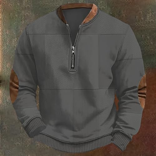 Pull à quart de fermeture éclair pour homme en maille texturée tricolore
