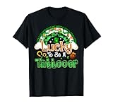 Lucky to Be Tattooer Trèfle Arc-en-Ciel St Patrick Day T-Shirt