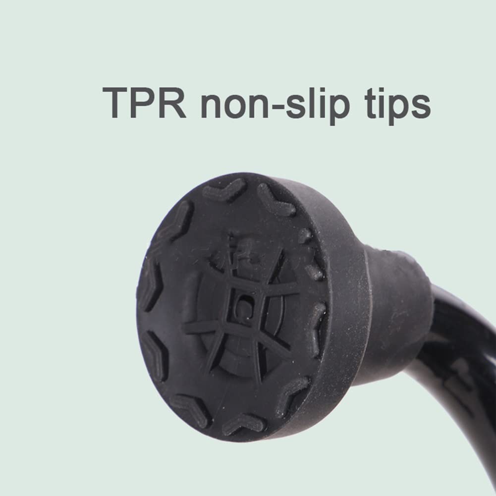 Bastón cuádruple para Hombres y Mujeres, bastón Ajustable con botón con Base de 4 Patas, tamaño Alto 140-190 cm, 110kg máx (Color : Traditional Handle)