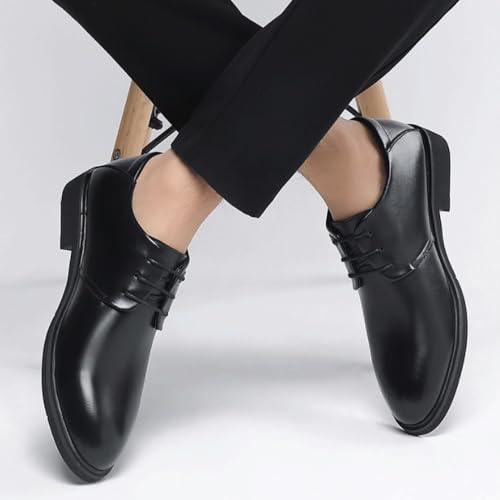 Men's Lace-up Leather Dress Shoes - Men Prom Wedding Heels Oxfords Patent Leather Formal Dress Oxfords3