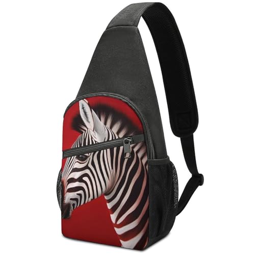Bolso tipo bandolera Zebra Red para viaje y uso casual miniatura 1