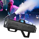 QFGain Handnebelmaschine – Mit Digitalem Bedienfeld, 1500 W Nebelleistung, BüHnenshow-Nebelmaschine, Nachtclub-Liveshow-Nebelmaschine, 7 Bunte Led-Lichteffekte, SprüHweite 6–8 M,Black