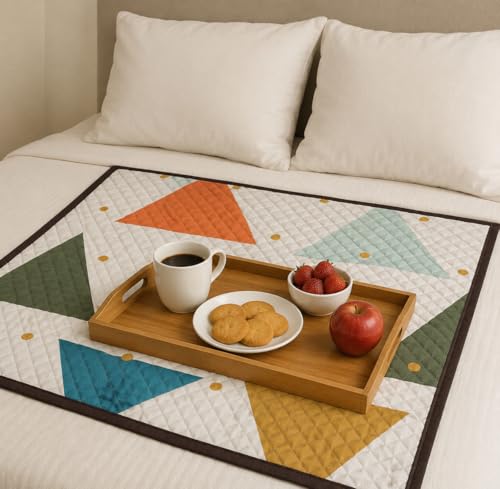 Image of Homerz Premium Reversible Bed Server | 30x30 Inch Quilted Waterproof Fabric | Foldable Dining Mat for Bed, Sofa & Floor Use (Nordic, 30x30)