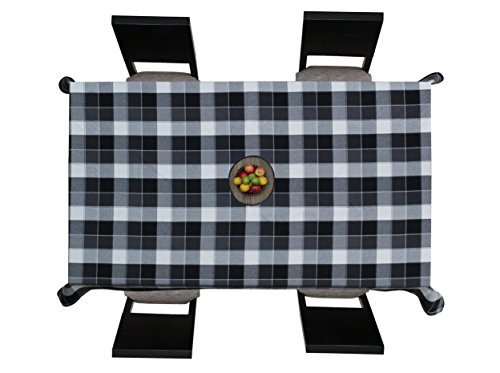Image of AIRWILL Cotton Jacquard Dobby Checks with Multicolor Combos of 4 /6 Seater Tablecloth, Sized 140cm Width and 140cm Length