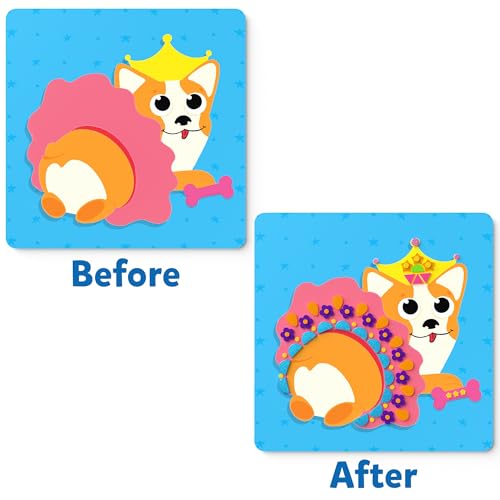 Image of Skillmatics Foam Sticker Art Activity - Puppies, Mess-Free Fun for Kids, 800+ 3D Foam Stickers, DIY Felt Craft Kits, Gifts for Girls & Boys Ages 3, 4, 5, 6, 7