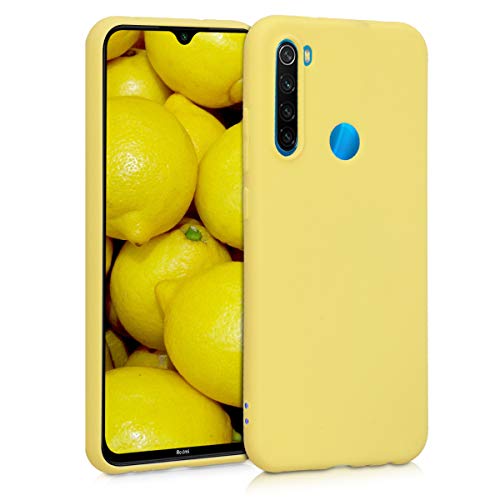 kwmobile Funda para Xiaomi Redmi Note 8 - Carcasa para móvil en TPU Silicona - Protector Trasero en Amarillo Mate