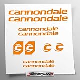 Kit d'autocollants compatible avec le cadre de VTT et le casque | autocollants décalcomanies vélo inscriptions logos | Stickersland® - Cannondale V2 (Orange Mat)