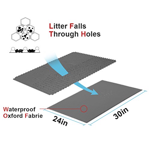Pieviev Cat Litter Mat AntiTracking Litter Mat, 30" X 24" Inch Double Layer