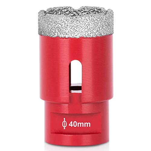 SagaSave 40mm M14 Diamond Coating Drill Bits Hole Saw,Long Life Hole Cutter Opener for Glass Ceramic Tile Marble Ceramics Bottles Etc 1PCS