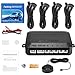 Car Rear Reversing Radar Kit with 4 Parking Sensors, Audible Warning - Black