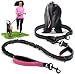 SparklyPets Hands-Free Dog Leash for Medium and Large Dogs - Professional Harness with Reflective Stitches for Training, Walking, Jogging and Running Your Pet(Pink)