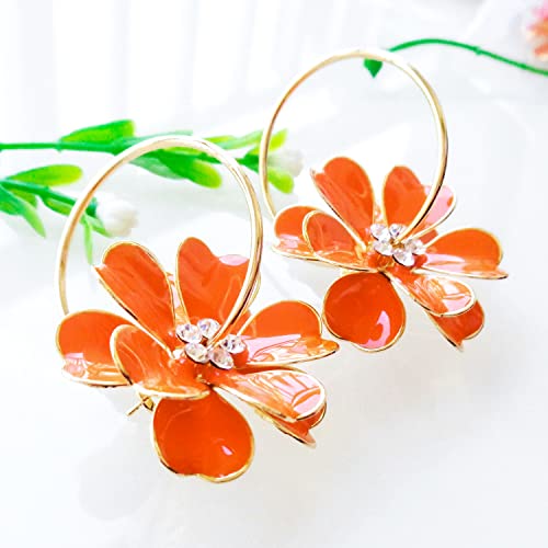 Navachi Orecchini a cerchio in cristallo smaltato