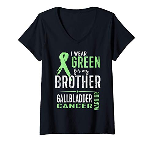 Mujer Gallbladder Cancer Awareness Support My Brother TShirt Camiseta Cuello V