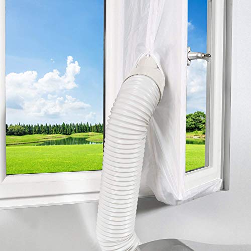 Gulrear Portable Ac Window Seal, Window Seal For Ac Unit, Air Conditioner Window Kit White 400Cm/158Inch Hot Air Stop Air Exchange Guards With Zipping And Adhesive Fastener #TOP7