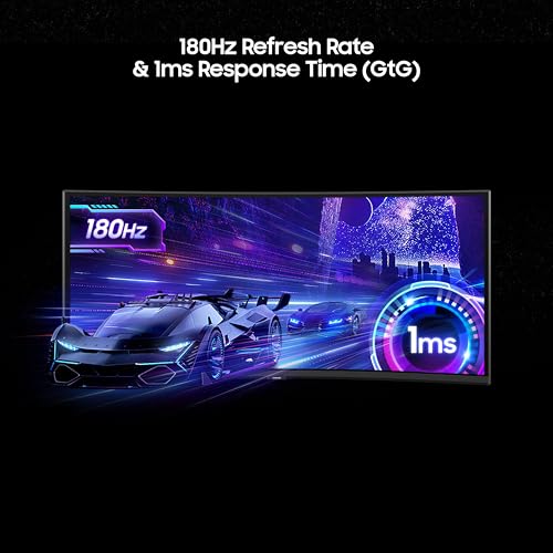 Image of Samsung 40 Inch WUHD Odyssey G7 Curved Gaming Monitor |180 Hz| 1ms Response Time| 5120 x 2160 Pixels| VESA DisplayHDR 600| Ports-Display Port HDMI | FreeSync Premium Pro (LS40FG750EWXXL, Black)