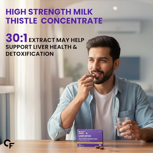Carbamide Forte Liver Support Supplement with Milk Thistle Extract 800mg (30:1), Multivitamins & Amino Acid | Liver Detox Supplement 10 Veg Tablets (Pack of 2)