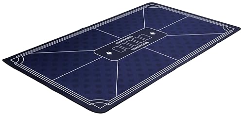 Engelhart - 320995 - Pokermatte, blau, rutschfeste Spielfläche, 140 cm x 80 cm, Dicke: 3 mm, Bedruckte Tischdecke, Polyester und Gummi, Zubehör für Casinospiel
