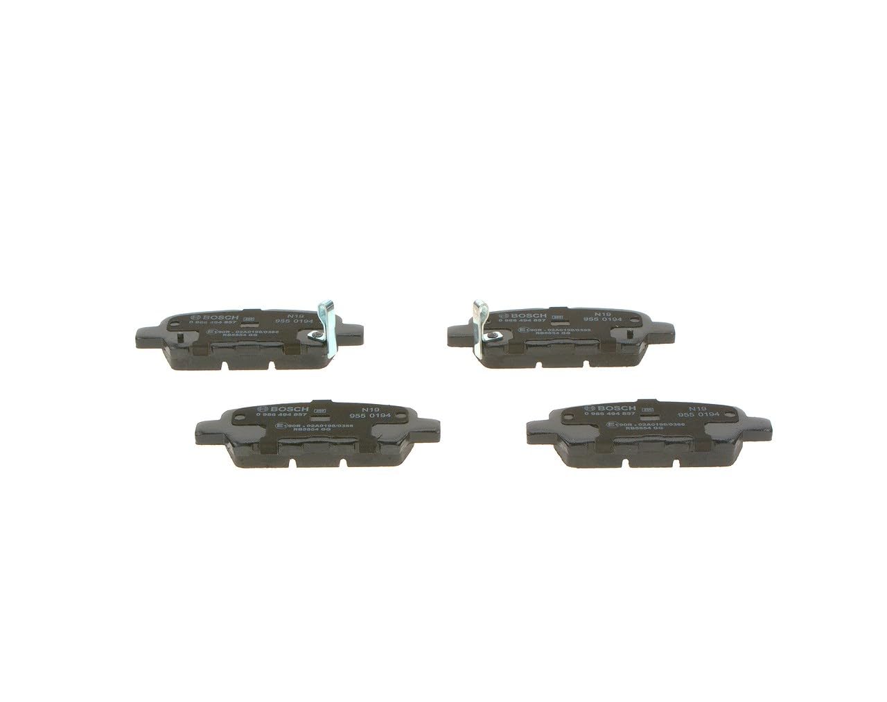 Bosch BP2031 - Pastiglie Freni Auto, Asse Posteriore - Qualità Bosch - Riduzione del Rumore e della Polvere - Certificazione ECE-R90 - Senza Rame - 1 Confezione da 4 Pastiglie