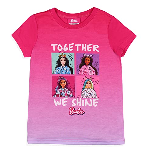 INTIMO Barbie Girls' Together We Shine Characters Sketch Sleep Pajama Set Shorts2