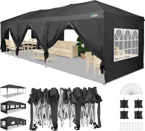 COBIZI Canopy 10x30 Pop Up Canopy Tent with 8 Sidewalls...
