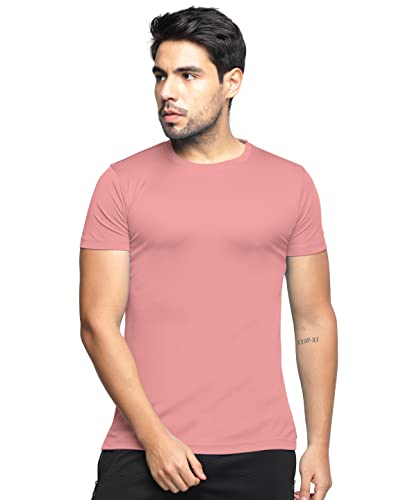 Image of BULLMER Solid Cotton Blended Half Sleeve Round Neck Tshirt for Men