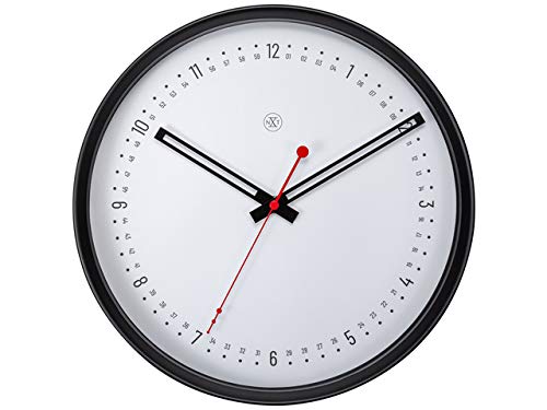 nXt Wall Clock-Ø 30 cm White-'Sweden', Metal, Plastic Black