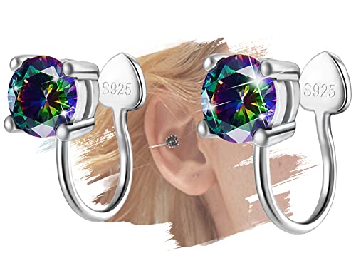 Pendientes cartílago falsos para looks urbanos diarios sin perforación en oreja