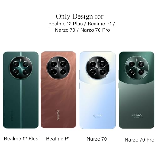 Image of KAPAVER Hybrid Series Back Cover Case Compatible with Realme 12 Plus /Realme P1 / Narzo 70 / Narzo 70 Pro (PC+TPU) (Black)