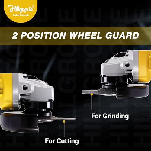 Image of Hillgrove HGCM1384M1 4 inchinch 850W 100% Copper Winding Hand Angle Grinder Drill Wall Cutter Grinding Glender Cutting Machine with 5Pcs Wheels