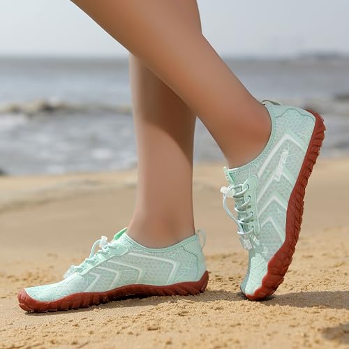 Image of UBFEN Water Shoes for Men Women Quick Dry Swim Aqua Socks | Lightweight Barefoot-style Fit, Rubber Sole, Hiking, Fishing, Kayaking, Beach, Pool, Boating, Diving And Water-to-land Wear