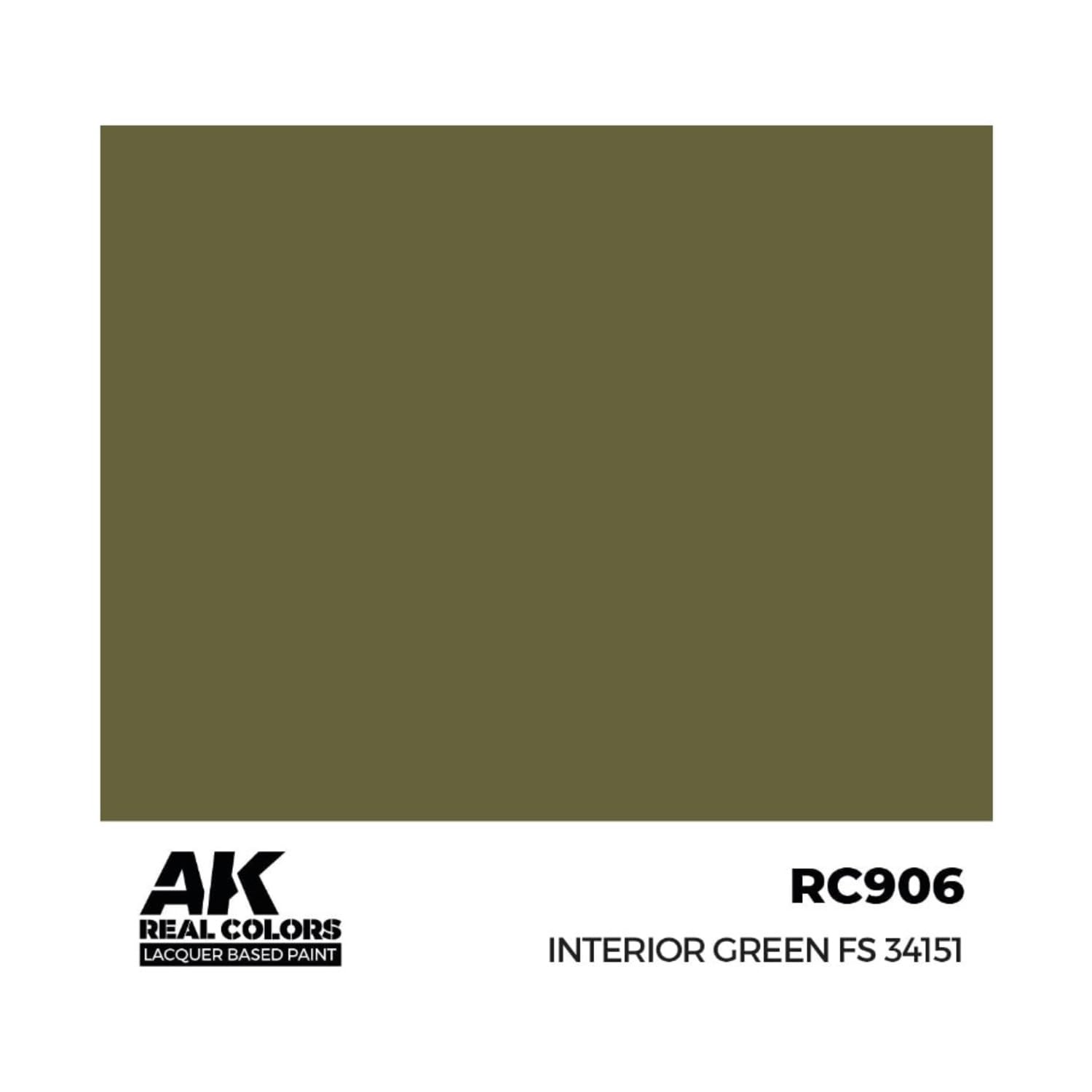 Ak Interactive Green Ak Real Colors Rc906 Interior Fs 34151 (17Ml) (Old Rc028)
